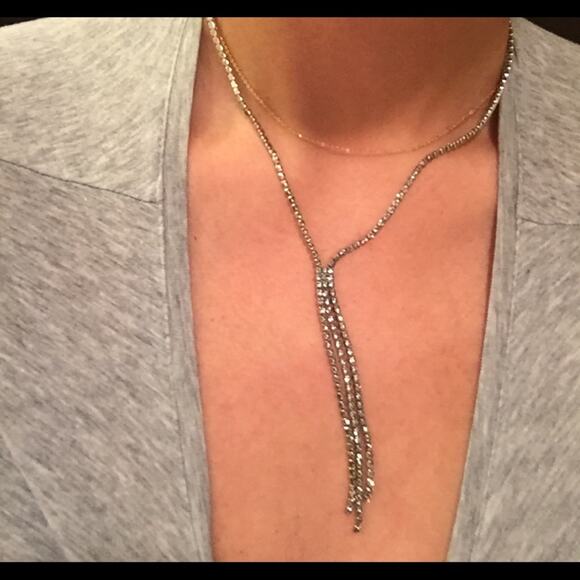 Silver Hanging Crytal Necklace - Picture 1 of 5